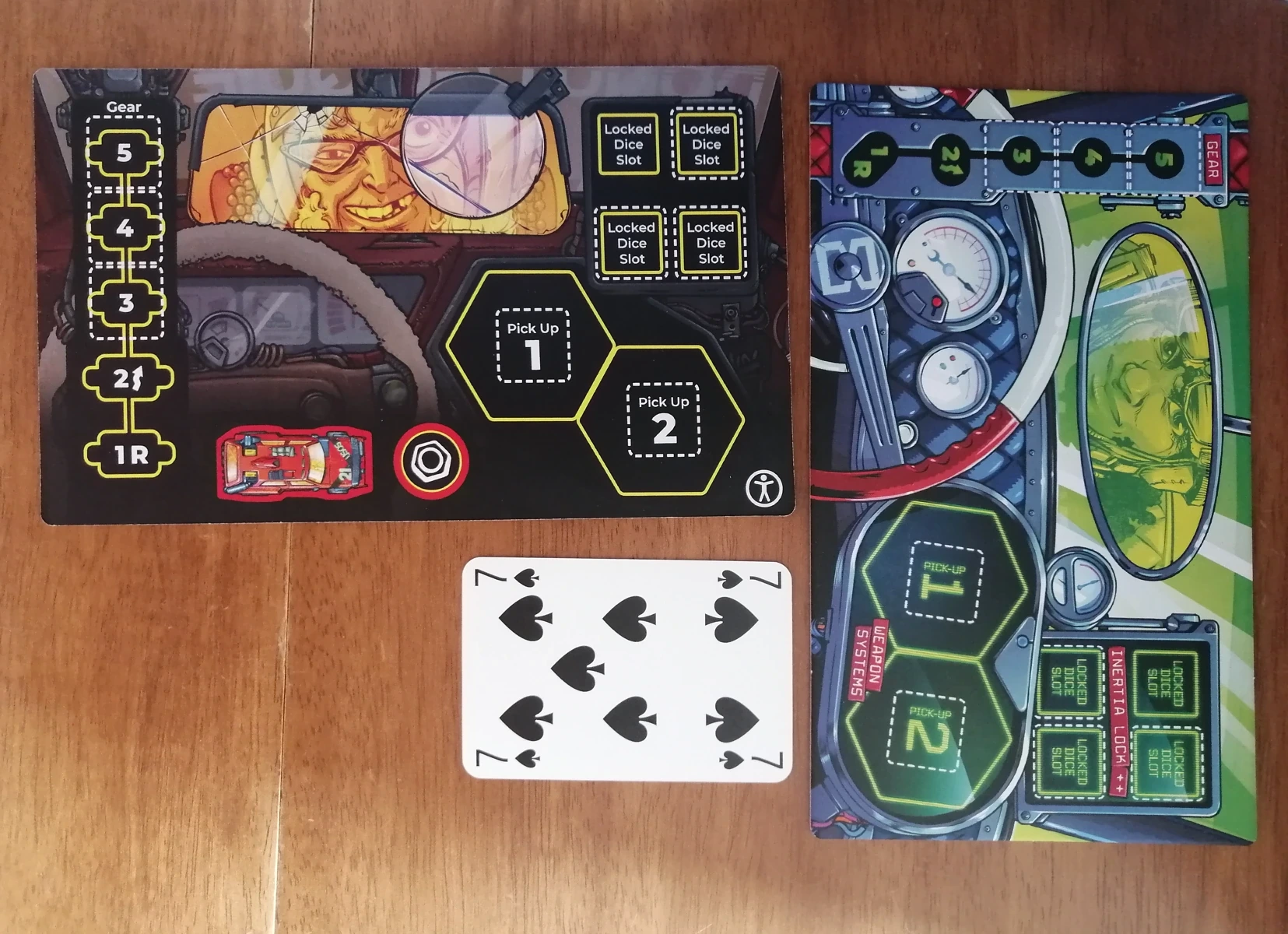 Dashboards next to a standard playing card. The dashboards are approximately 4 times the size of the playing card.
